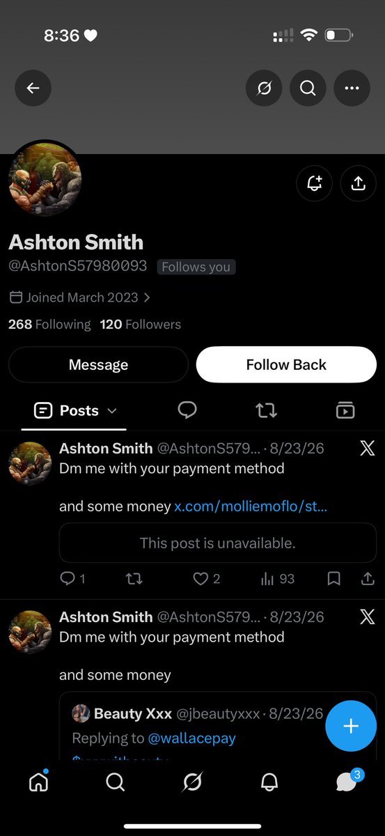 queen_8872's tweet photo. Ugh another scammer. A girl just wanna eat 
@AshtonS57980093 scammerrrrr

#scam #cashapp #paypig #fake #humanwallet https://t.co/LqcAaao1mW