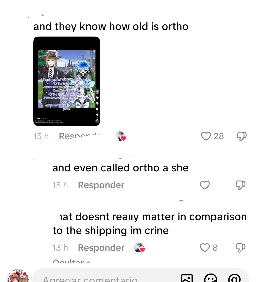 porcelainfaee's tweet photo. I think we have a bigger fish to fry here

The person in question is a r00k0rt!!ho shipper why are we caring more about the stupid pronouns they use on ortho than about the other thing https://t.co/4tje90Gcx2