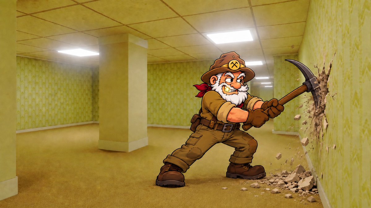 OldJimCoin's tweet photo. Everyone else: “We’re trapped in the Backrooms.”

Old Jim: “Then why the fuck are we not mining the walls?” ⛏️💀

Hold $OLDJIM → earn GLDX. https://t.co/W7iTmfblIh