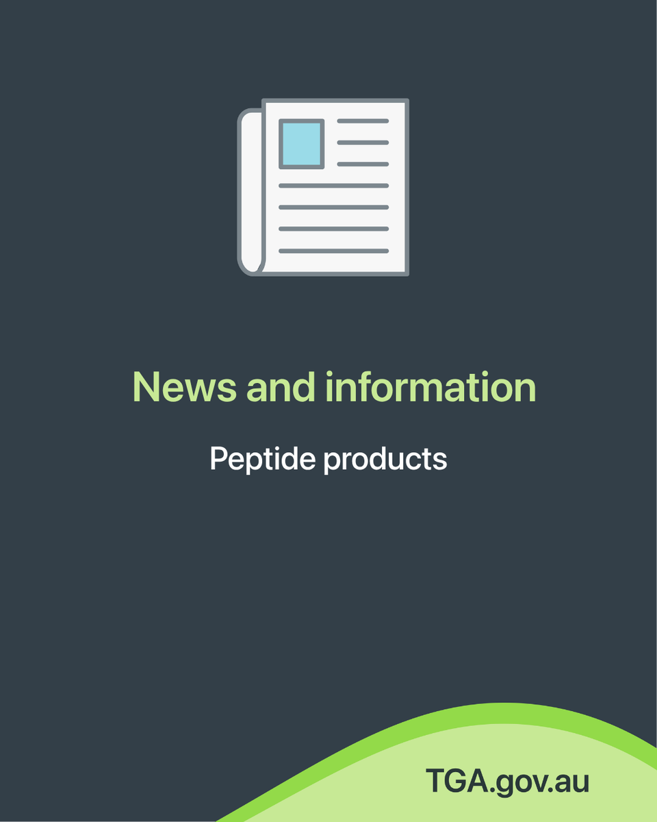 TGAgovau's tweet photo. 📣 We have published a new webpage for information on peptide products 📣

Visit here: https://t.co/9Ea9hXGF6B https://t.co/d7AD811SJS