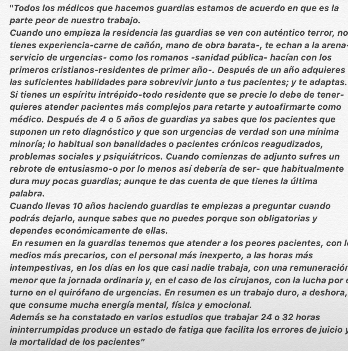 Infomedicos's tweet photo. Confesiones de un médico de guardia: ..."Las guardias médicas son una forma de esclavitud"... https://t.co/reL4sLhSZ0