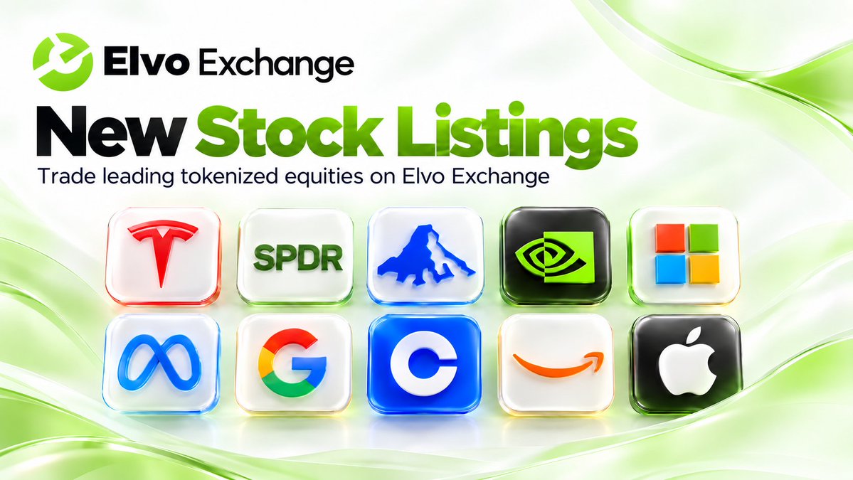 elvoexchange's tweet photo. More markets are coming to Elvo. 

Tokenized equities from some of the biggest names in the market are getting ready to join Elvo Exchange RWA Spot.

Stocks. Onchain access. One clean trading experience.

Coming soon on Elvo Exchange.

Community:
https://t.co/jDe3S18W1w https://t.co/xNgbM84g54