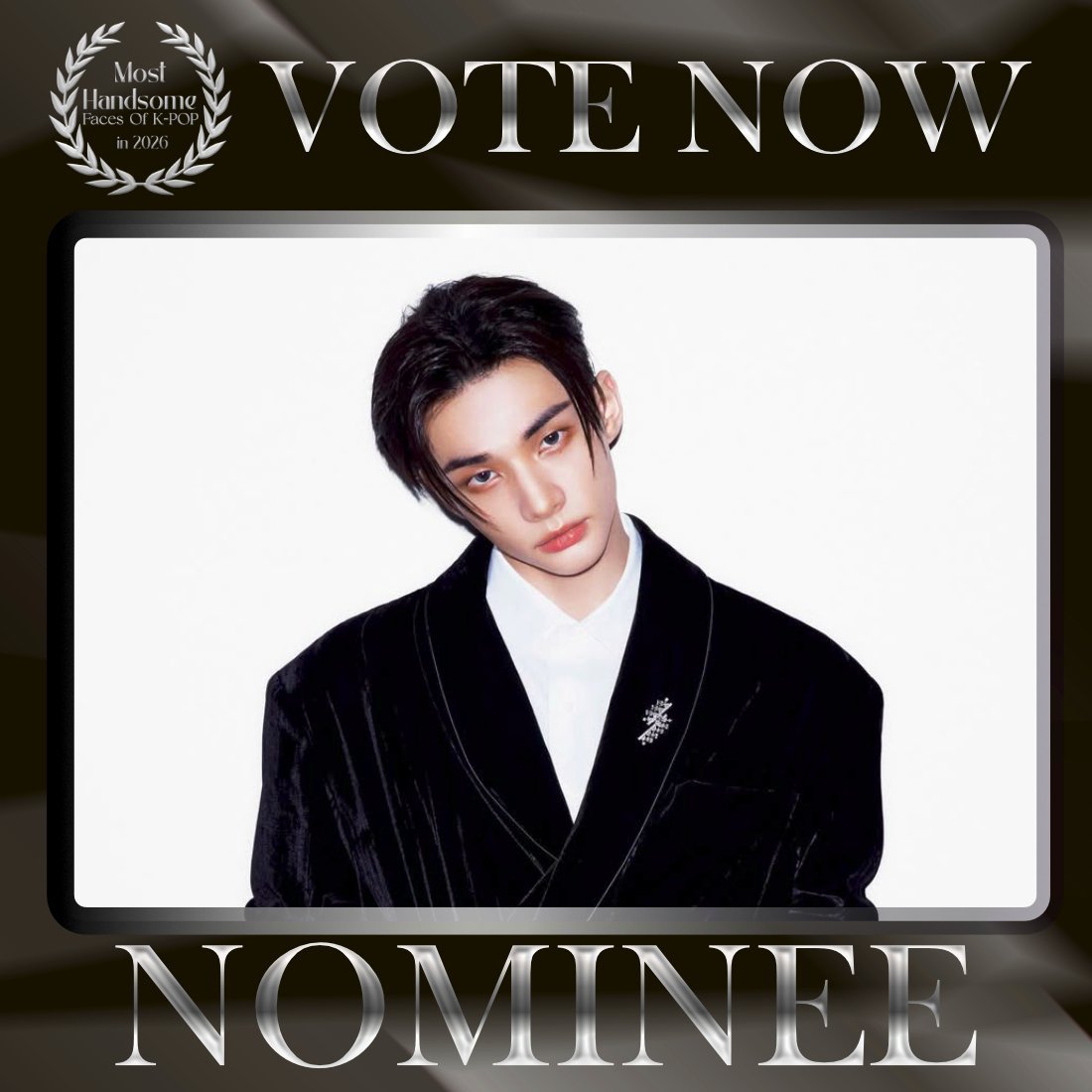 TOP100KPOP's tweet photo. HYUNJIN (STRAY KIDS) is nominated for Most Handsome Faces of K-POP in 2026.

👉 VOTE: https://t.co/KQkXdYYxhj https://t.co/qfA6DvfzIF