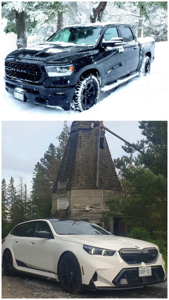 GreginCAN's tweet photo. @Jalopnik One of these 2.

I might get roasted for saying it but might be the truck.  

The M5 can't haul my motorbikes but does have 700+ hp.

Make it a TRX then. https://t.co/v3tqsvILkR