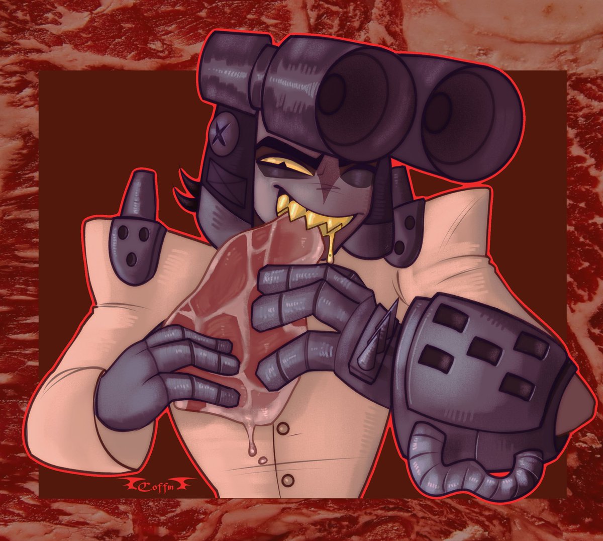 c0ffinChick's tweet photo. i hc that he can eat raw meat and be perfectly fine after 

#mrwpnz #meatcore #smg4 https://t.co/w0wyX4UZYq