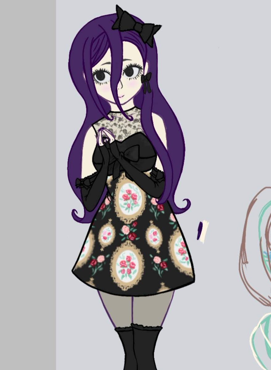 Lady_Shiratori's tweet photo. @Planktonism I did! But I didn't love my initial sketch so I drew her again &amp; spent forever on the dress pattern 😭😭😭 https://t.co/VhaN2ZD3X5