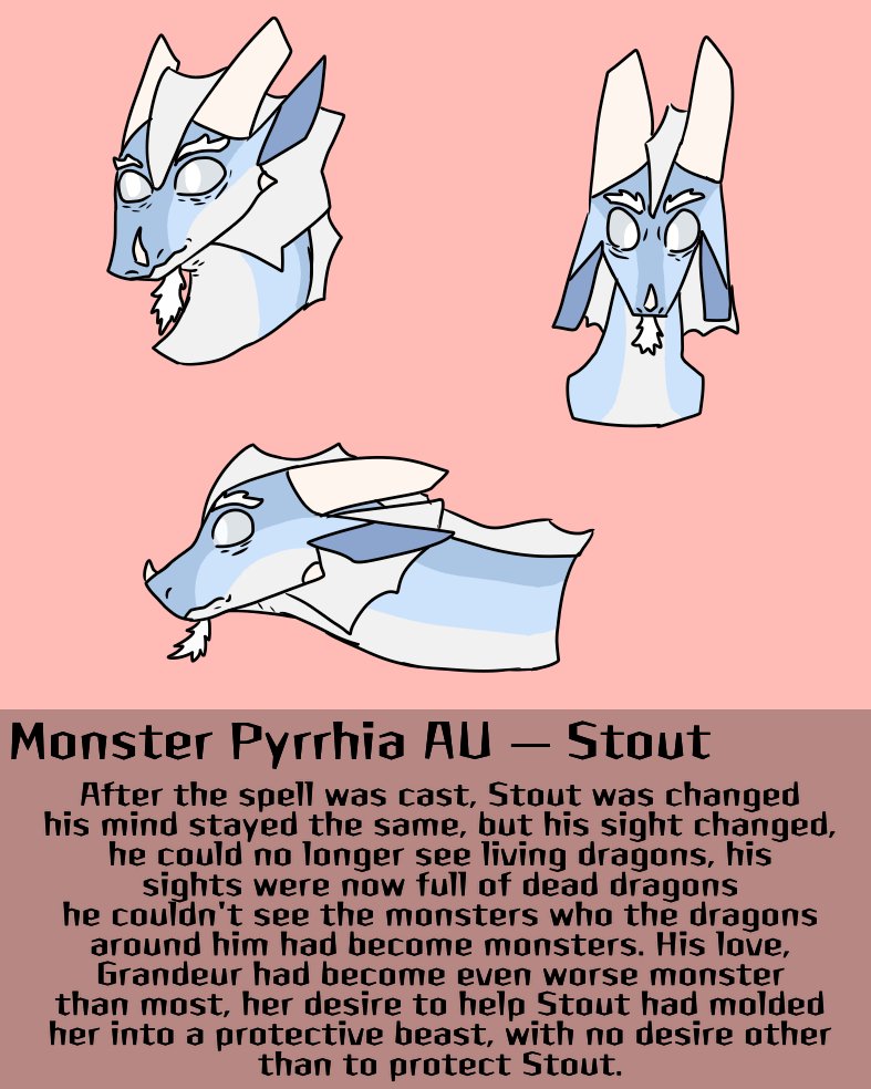 ATH_Comics's tweet photo. An older wings of fire OC thrown into a AU, Stout (@just_guy48280)
I decided to go more into how the spell effects dragons based on their goals or powers, Stout basically becomes a ghost to all, unable to see and mostly ignored by the other monsters, besides his beloved, Grandeur https://t.co/z4kf6txAZn