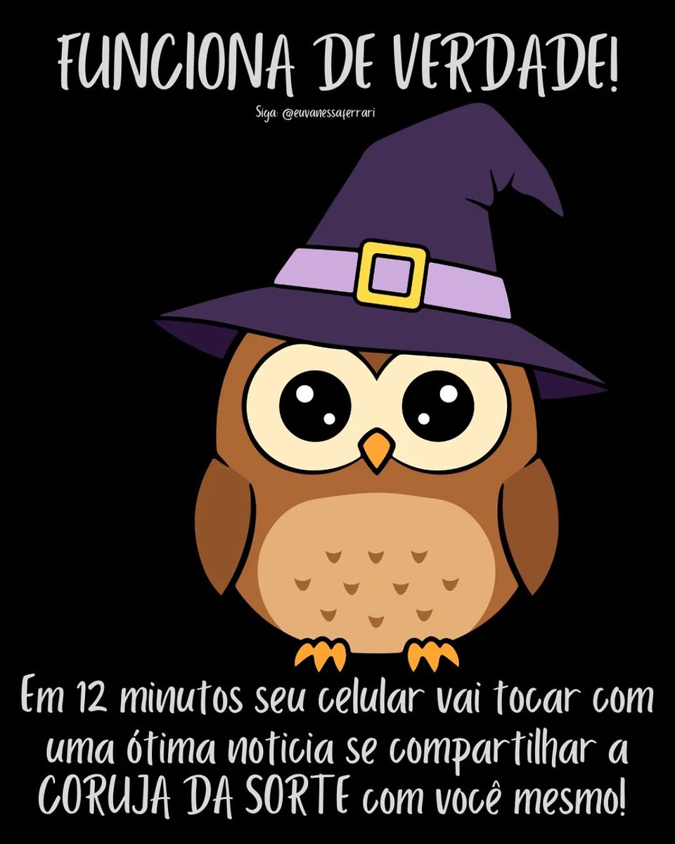 euvanessafena91's tweet photo. Tem energia que muda tudo.
Quando você acredita, o Universo conspira. ✨
A coruja chega onde a sorte já está pousando. 🦉

Repita:
Eu estou pronta para receber o melhor!

🪄 Salva essa energia
💜 Deixa um...
Fresh vid in bio 📲🍿 https://t.co/g05ZEWPp0e