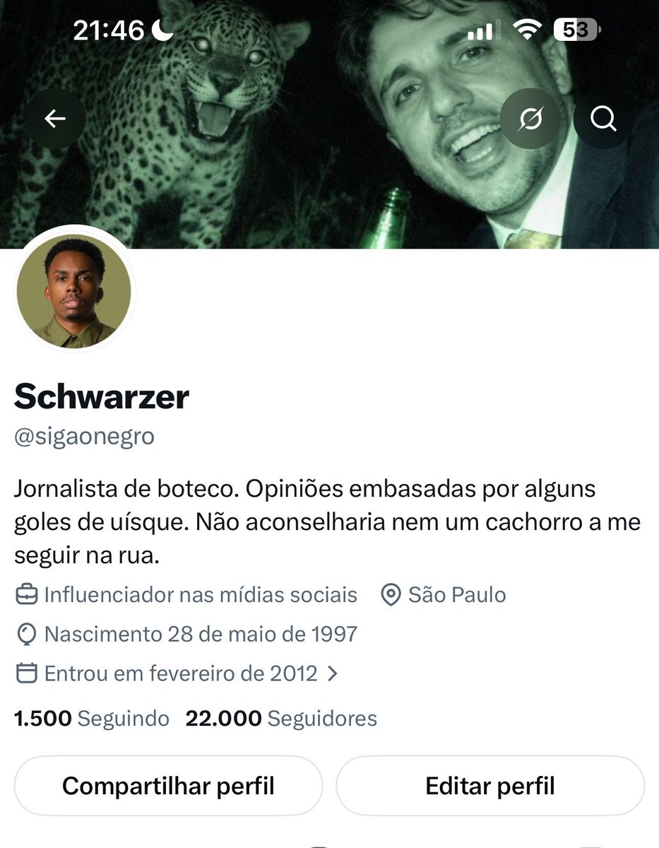 sigaonegro's tweet photo. Obrigado a todos que estão seguindo o nosso perfil no X! 

Porém, a marca de 22 mil seguidores não me agrada. Tratem de pular logo pro 23. 

Prefiro o Cidadania a esse número do ex-mensaleiro. https://t.co/iPnhZwh8Du