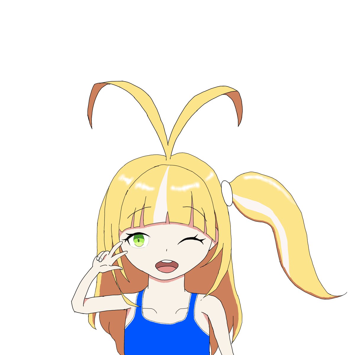 01kanon24's tweet photo. 初めてのお絵描きでエミリーちゃん！
何故かロリ化しちゃったので、仕方なくそのままスク水着せました！
色々変なところあるかもですが、初めてにしては上手く描けたと思うので大目に見てください…！
#ドットアビス https://t.co/JSiMXGYT4A
