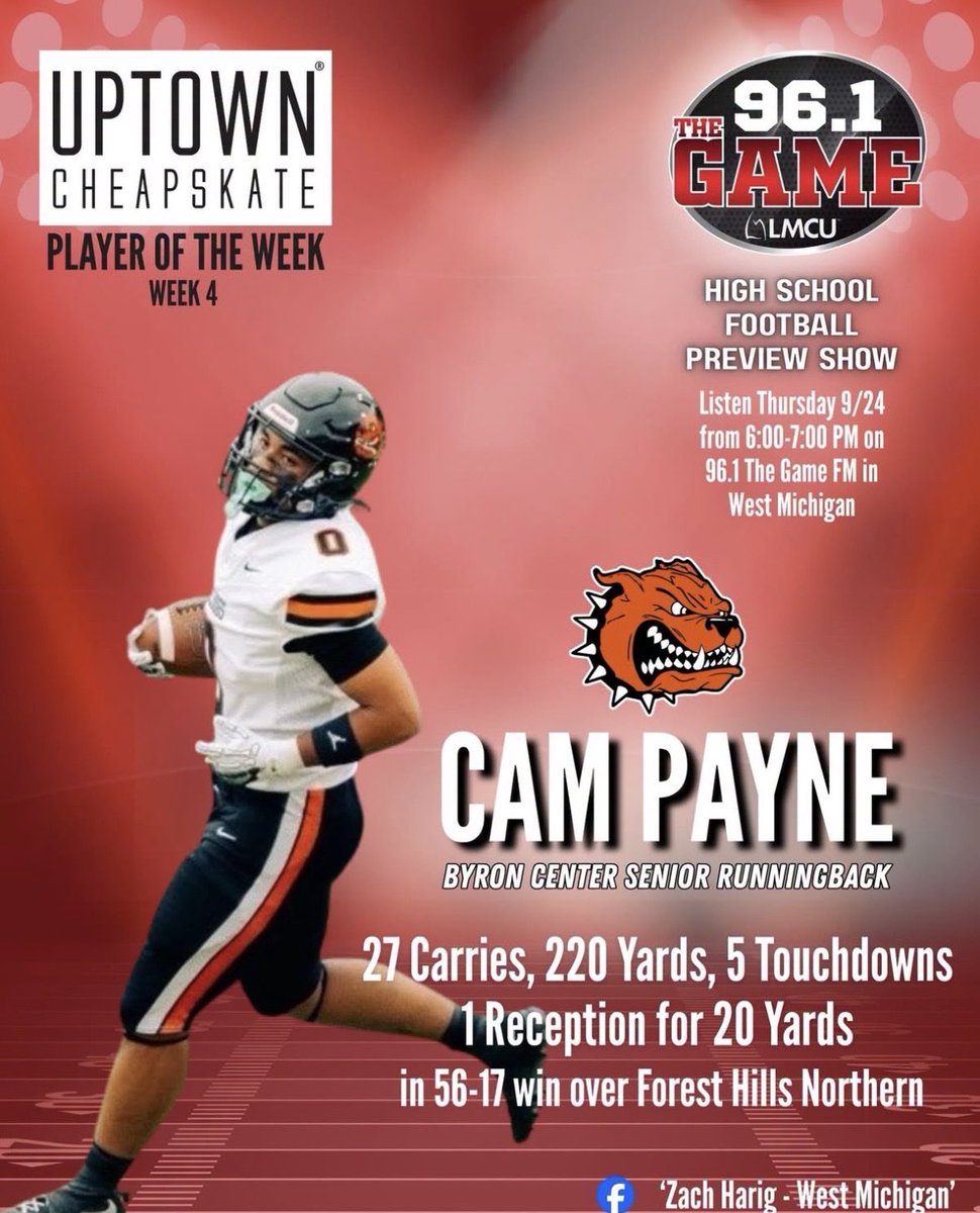 Cam_payne22's tweet photo. Week 4 W over conference opponent!!

@BC_CoachFerg @CoachNCole @CoachWalkerDU4 @CoachCBW @CoachConard @AllenTrieu @CamAllenFB @MIexposure @MichFBFrenzy https://t.co/PE1jMpqo3j