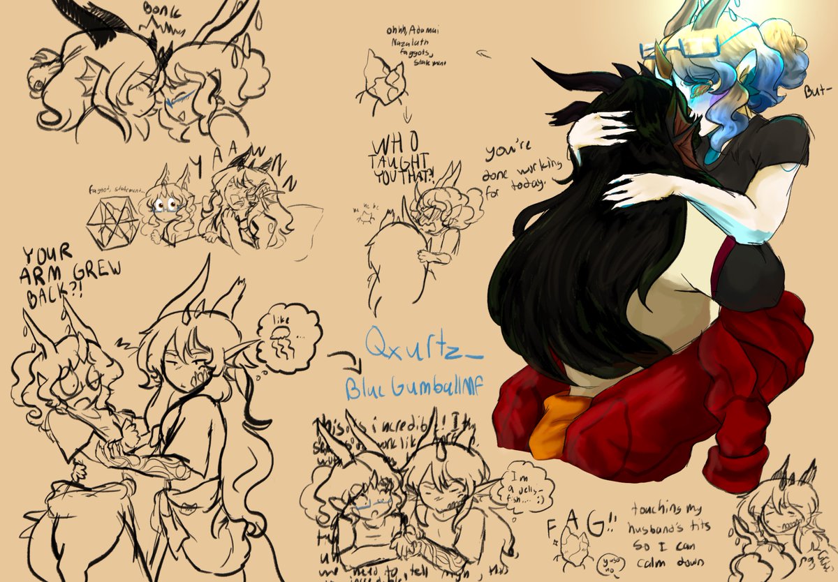 BlueGumballMf's tweet photo. I made more (insane)
Most of these are jokes, the colored doodle is to test a new artstyle (the one i’ve been doing for other recent drawings)
#wakfu #wakfuoc #wakfufanart #phm #ankama #adamai #wakfuyugo https://t.co/vtnru31j9r