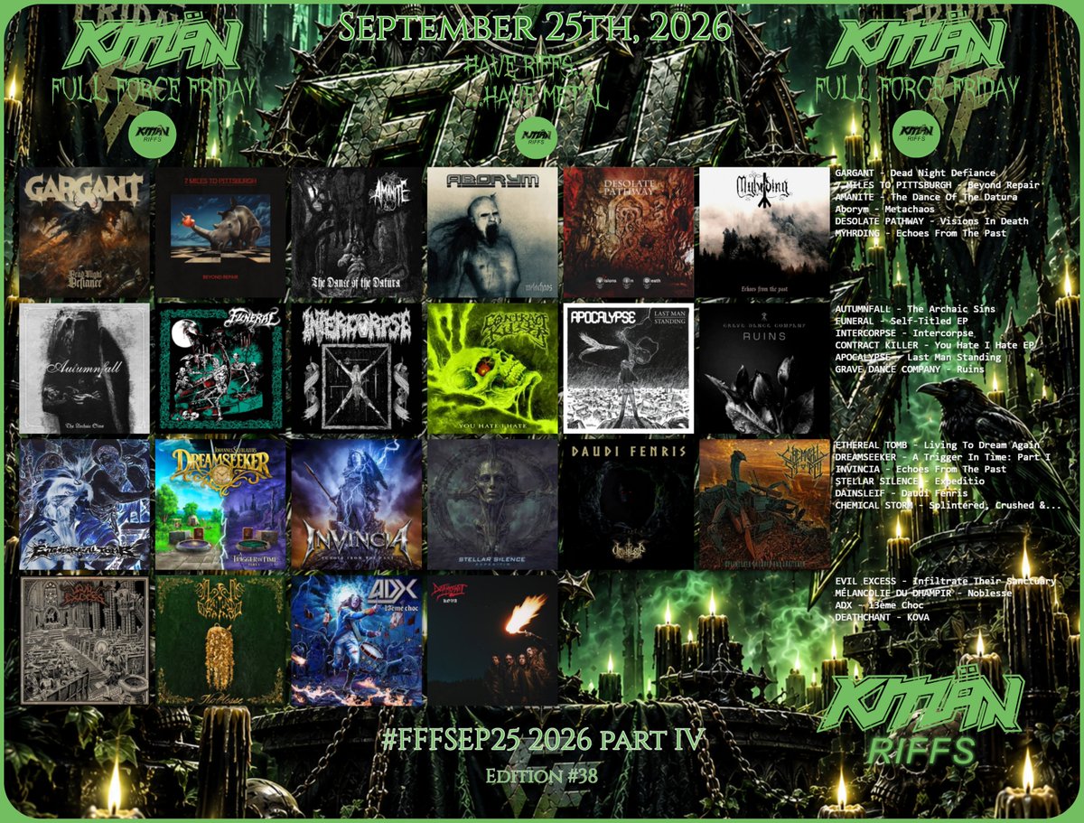 KMANRIFFSMetal's tweet photo. FULL FORCE FRIDAY:⚔️September 25th 2026⚛️⚔️

“Red flash clouds choking out the morning sky, They said it’d never come, we knew it was a lie, All forms of life...'⚛️

📢90 for the Walls of Deth!➡️No survivors!...Have Riffs, Have Metal!⚛️

#FFFSep25 Comment and Repost!🤘👹🤘#KMäN https://t.co/j8HfZYlRkG