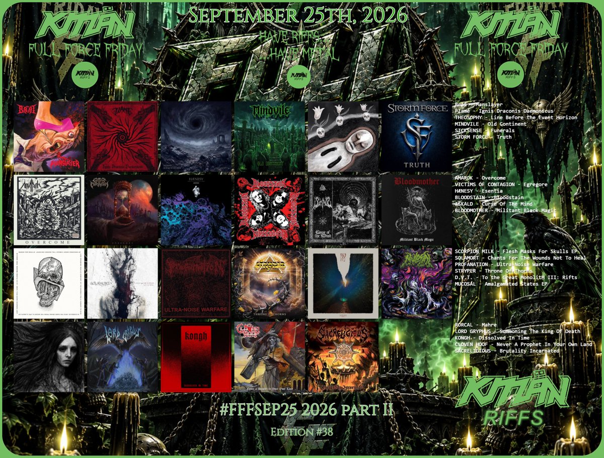 KMANRIFFSMetal's tweet photo. FULL FORCE FRIDAY:⚔️September 25th 2026⚛️⚔️

“Red flash clouds choking out the morning sky, They said it’d never come, we knew it was a lie, All forms of life...'⚛️

📢90 for the Walls of Deth!➡️No survivors!...Have Riffs, Have Metal!⚛️

#FFFSep25 Comment and Repost!🤘👹🤘#KMäN https://t.co/j8HfZYlRkG