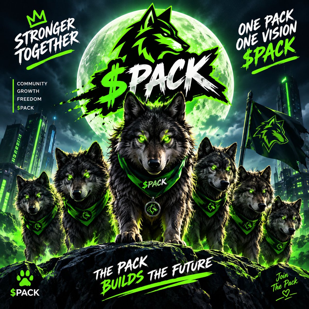 bigdaveweb3's tweet photo. @CryptoEmpressX @NoWolfAlone 🐺💚 THE PACK DOESN’T WAIT FOR THE MARKET — THE PACK RUNS THROUGH IT.
Created for the $PACK Art Contest 🎨🐺
One pack. One vision. One community.
NO WOLF LEFT BEHIND. 💚
#PACK #SPACK #CryptoArt https://t.co/isKS2S7pZF