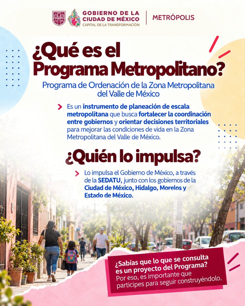 MetropolisCDMX's tweet photo. ¿Qué es y para qué sirve el Programa de Ordenación de la Zona Metropolitana del Valle de México? 

Aquí te enseñamos en qué consiste la propuesta de este instrumento de coordinación metropolitana el cual será sometido a consulta pública… https://t.co/z45xAILI9X
