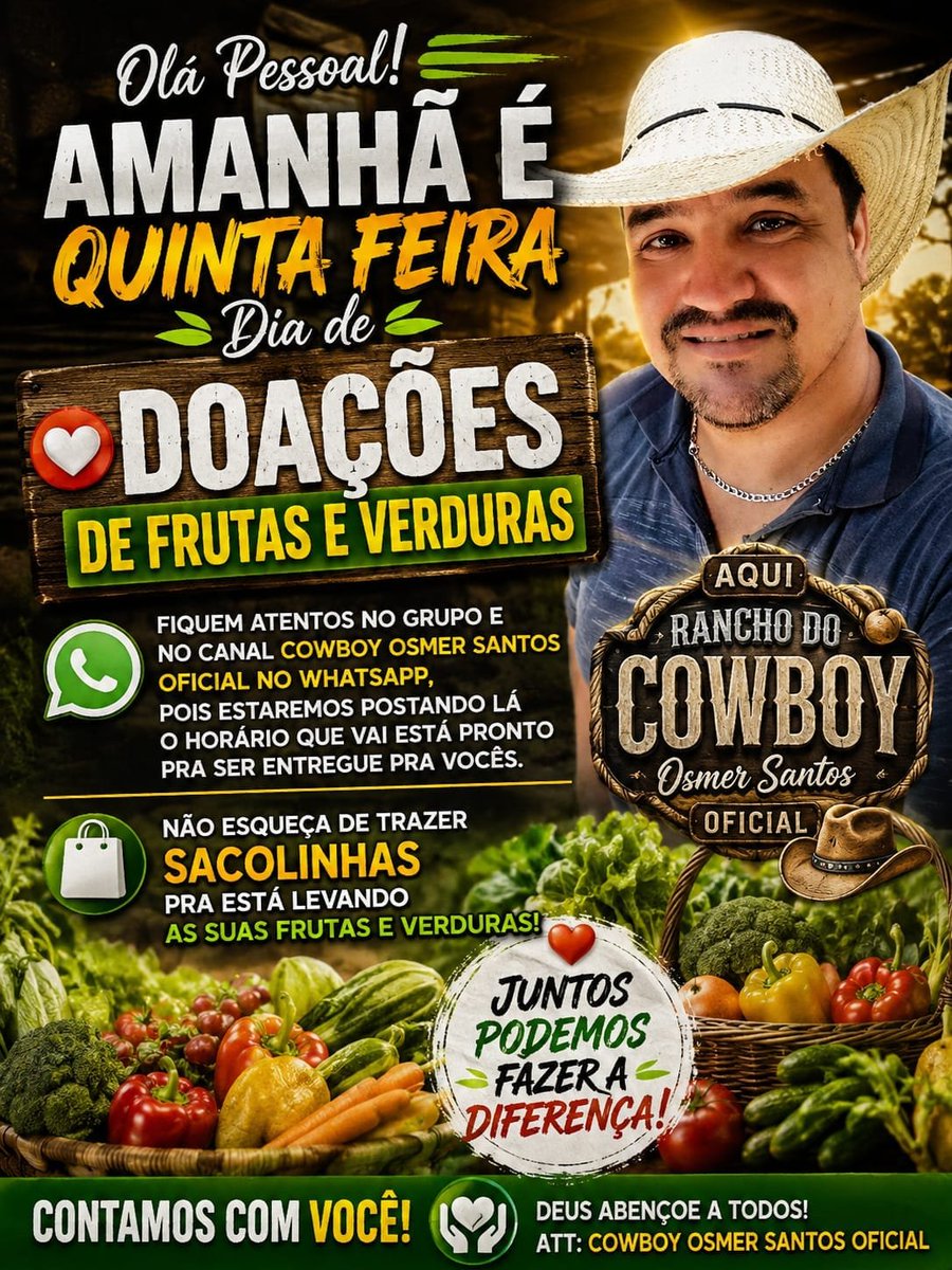 CowboyOsmer's tweet photo. 🇧🇷🤠🏚️Acão Social Toda Quinta Feira No Rancho Do Cowboy Osmer Santos Oficial https://t.co/SRbravYVvf
