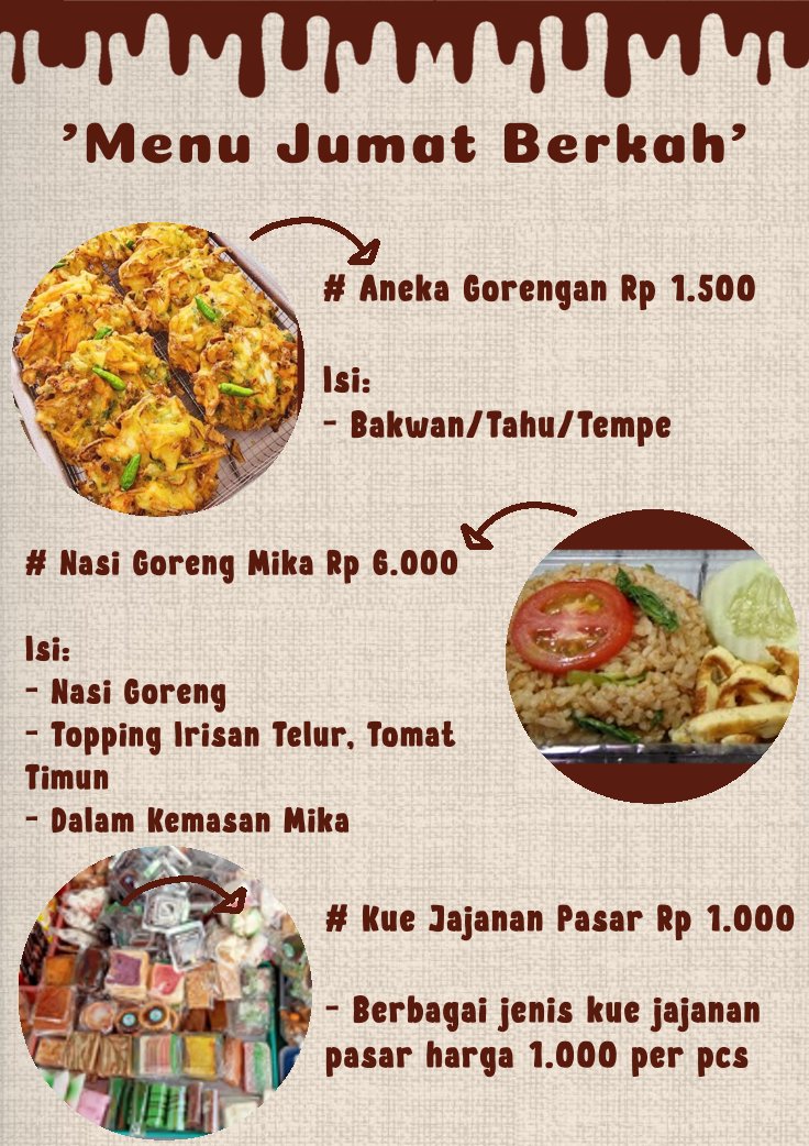 findijjkiest's tweet photo. Tolong Bantu Retweet Please

Bismillahirrahmanirrahim, Haloo guys
Untuk Jum'at Berkah besok aku sudah open donasi yaa

Ada menu mulai dari Rp 1.000 aja
Boleh banget menitipkan sedekah berapapun tanpa batasan nominal, aku open sampai besok jam 11.00 pagi yaa 💗

Silahkan DM 🤍 https://t.co/631vTrYWR5