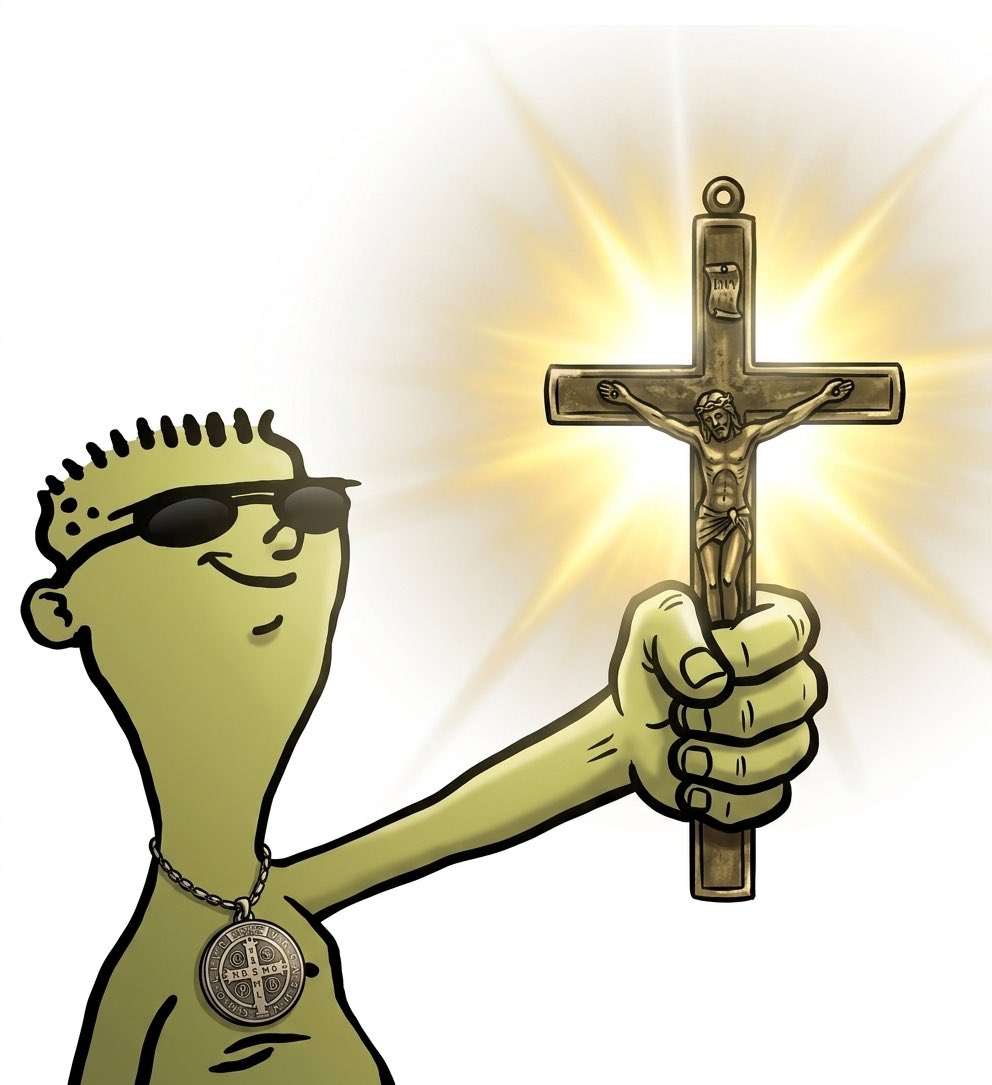 Catholic_bro's tweet photo. Vade retro satana https://t.co/CIugIjJFvb