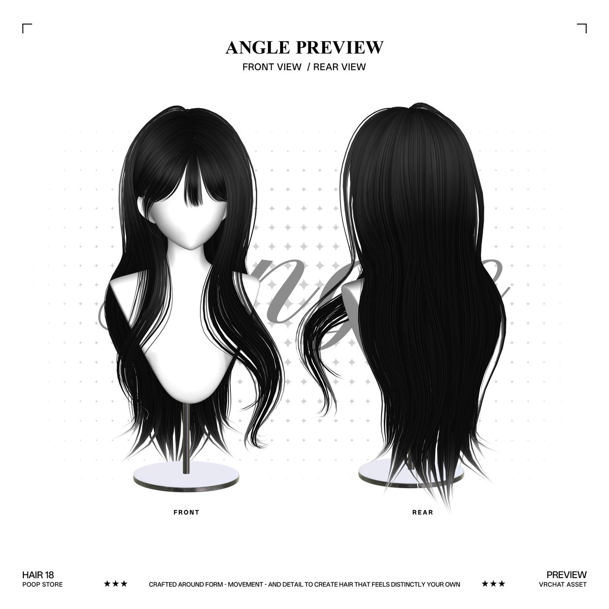 Poop_vrc_'s tweet photo. 【9 Avatars】HAIR 18 

✦ RT + Follow Gift Event / 8名様 ✦
✦ 9/24 ～ 9/27 ✦

一度無料配布したヘアですが、今回一部の不具合を修正し、新たに対応アバターも追加したので、記念にRT＋Followイベントを開催します〜！

BOOTH : https://t.co/CmRy4efWiq

#VRC #VRChat #Poop_booth https://t.co/Ivyzi1WtmM