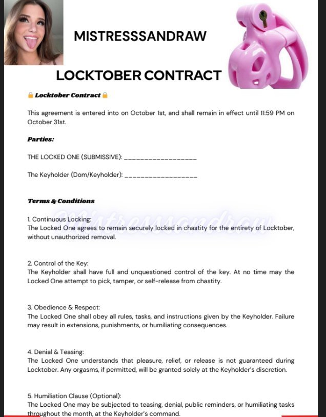 mistresssandraw's tweet photo. You’ve been locked for days. Mistress offers you one of these… but only one. What do you choose?

Options:
1. 10-minute ruined orgasm
2. 1 hour out of chastity—no touching
3. New pink panties and back in the cage
4. A week of extra denial while she teases daily https://t.co/64fo6tJKOg