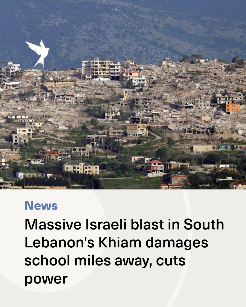 The_NewArab's tweet photo. A massive Israeli explosion in the southern Lebanese town of Khiam late on Tuesday damaged homes and other buildings in surrounding towns, forcing at least one school to close and cutting power to nearby areas.
 
The blast occurred at around midnight, when Israeli forces reportedly demolished several chalets in the hilltop town, which sits within the so-called 'Yellow Line' occupied area.
 
Nasser Khdour, Middle East Assistant Research Manager at the Armed Conflict Location & Event Data Project, said more than 320 property destruction events were recorded in August, the highest monthly figure so far, followed by another 210 between 1 and 21 September.

More by Louay Faour on The New Arab @LouayFaour