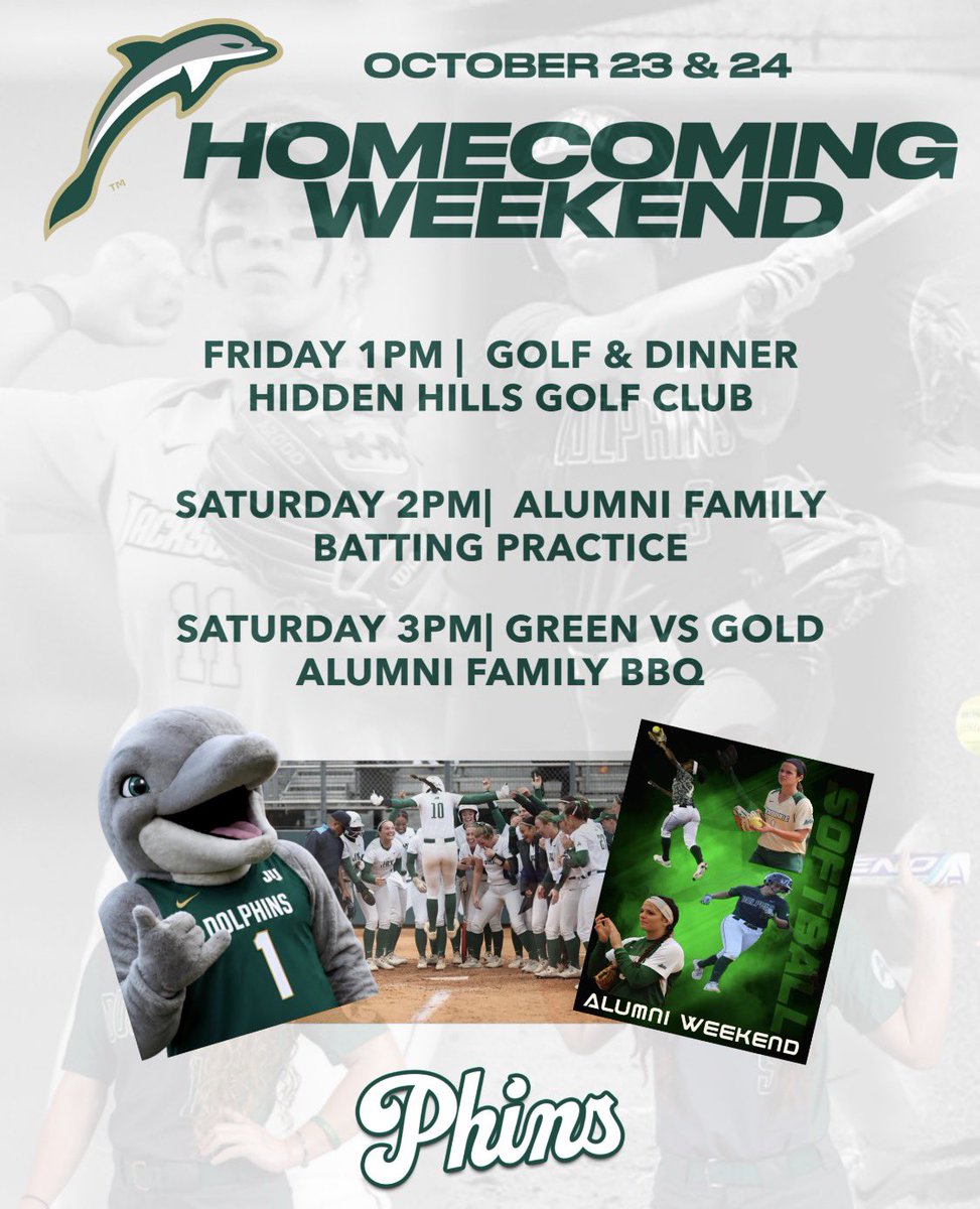 JAX_Softball's tweet photo. Getting fired up for Homecoming Weekend!  LETS PACK JAX! 🤙🐬 https://t.co/fG4QKAKQZx