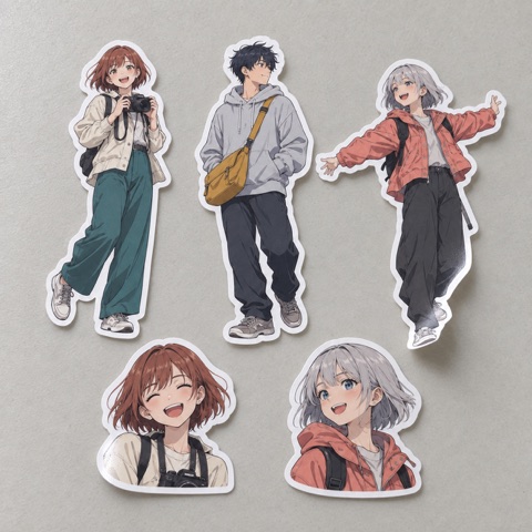 Kensho_Design's tweet photo. キャラクターシール、1��ずつ配る？セットで販売する？
ダイカットは輪郭に沿った形に。シート仕上げは1枚の台紙に複数のシールを並べ、ハーフカットで剥がせます。
使い方に合う選び方はこちら。
https://t.co/Dmk0MvhgM6
#シール印刷 #オリジナルグッズ https://t.co/MM9vjfHhtp