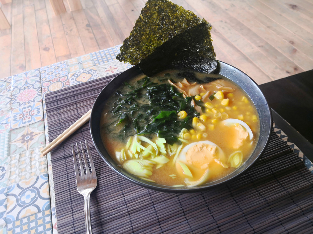 MojoVonAdel's tweet photo. Craving cozy u0026 exotic flavors Try today’s special: matcha-infused miso ramen with perfectly marinated soft-boiled egg—warm, umami-rich, and a little unexpected! https://t.co/fydXuGyZZU