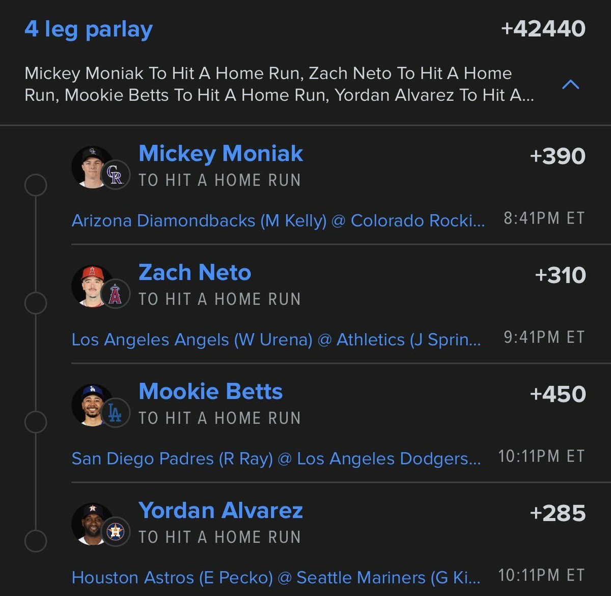 FREDLOCKS40's tweet photo. Midnight parlay 

Who's riding 🔥 https://t.co/YkMVoJFxW6