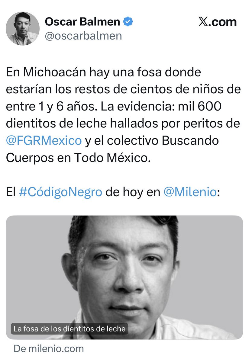 NoemiLuna_Zac's tweet photo. Esto es una tragedia. Una barbarie que no podemos normalizar.

¡1,600 dientitos de leche encontrados en una fosa  clandestina en Michoacán!

¿Cómo no va a rompernos el corazón? ¡Calcinaron niños!

México no puede acostumbrarse al horror. ¡Exigimos justicia!

📸 @oscarbalmen https://t.co/Moe8KFXyQg