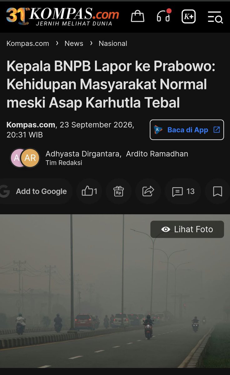 sibambaang's tweet photo. Prabowo dapat LAPORAN dari BNPB bahwa kehidupan masyarakat di Kalimantan berjalan NORMAL.

Asap KARHUTLA hanya mengganggu penerbangan PESAWAT.

Ternyata laporan-laporan yang diterima presiden selama ini begini https://t.co/LNGlV0MF8T