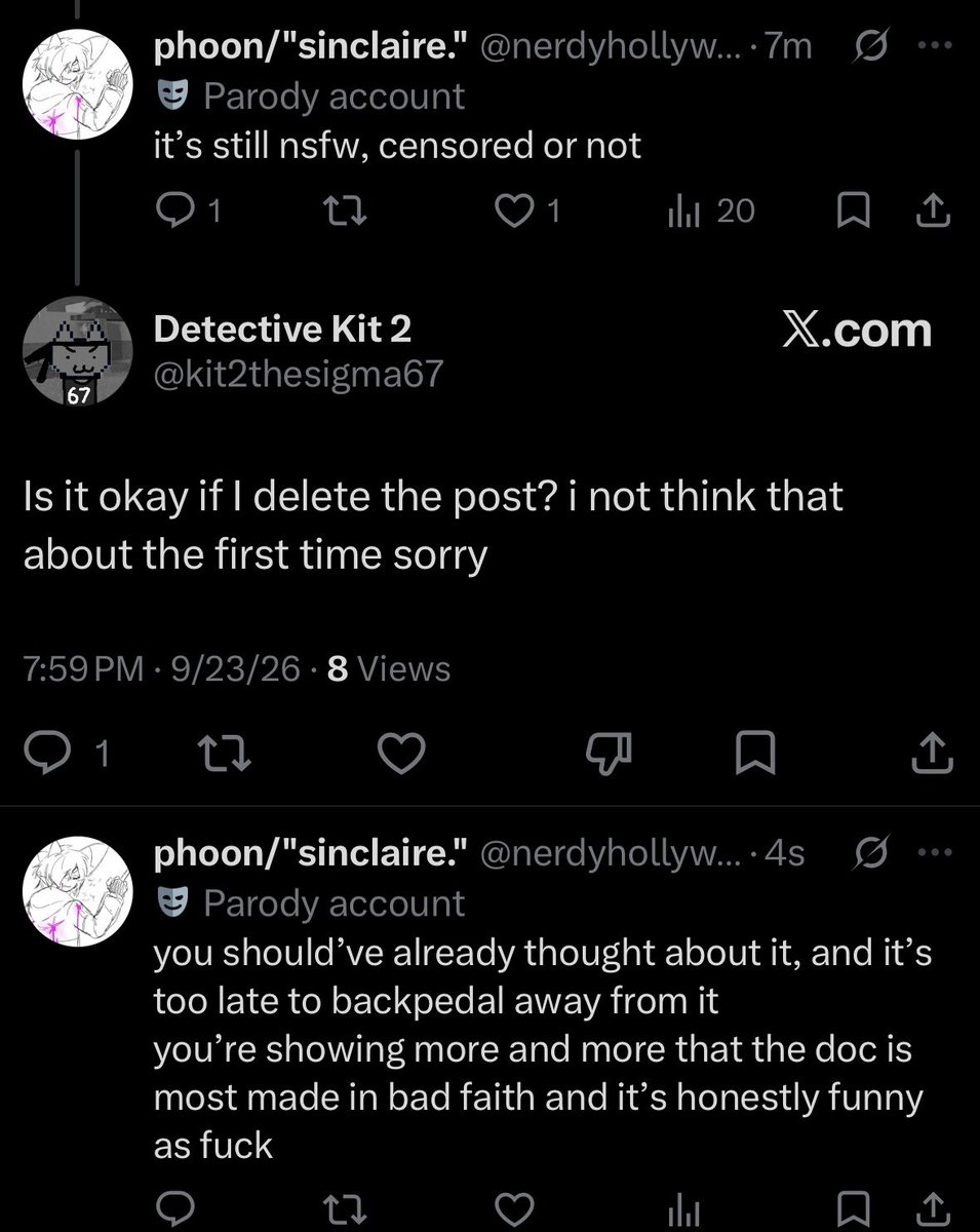 nerdyhollywood's tweet photo. will admit my mistake of not censoring the name of the nsfw account, but i also wanna show how quickly they wanted to backpedal when i called them out https://t.co/ihe130EweO