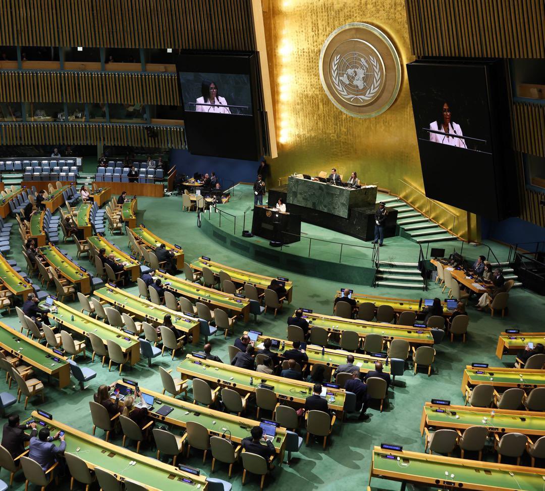 jorgerpsuv's tweet photo. Saludamos fervorosamente el discurso de la Pdta. Delcy Rodríguez en la ONU. Alzó la voz del pueblo venezolano, que renace, que camina unido como una sola nación que decidió, después del dolor, elegir la esperanza. Este es un nuevo tiempo basado en la verdad y la justicia. https://t.co/DIsNt3xcIw