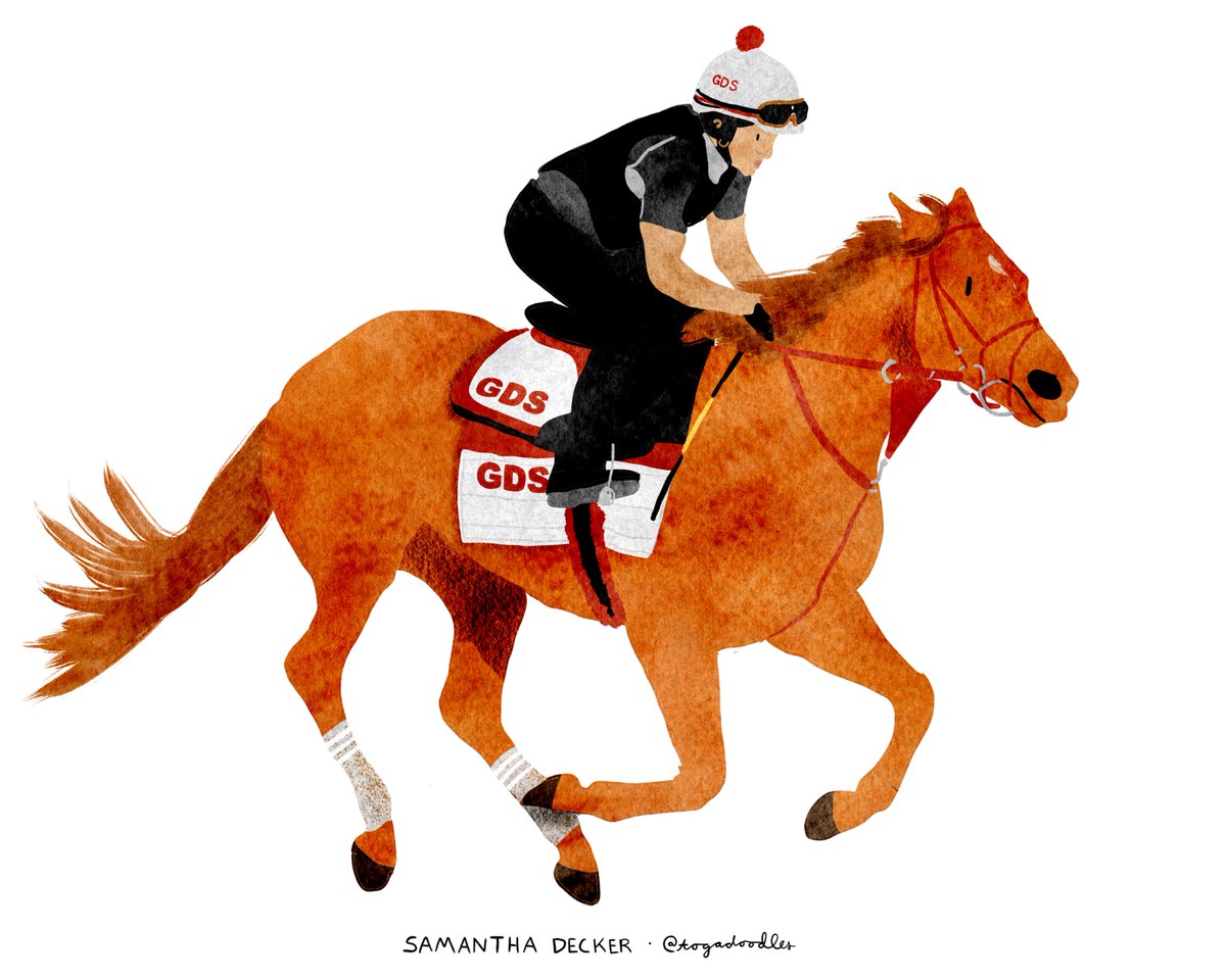 sdeckerphoto's tweet photo. In honor of The Puma's recent win in the Pennsylvania Derby, here is an illustration I made of him galloping at Saratoga this past summer.  See more of my illustrations at https://t.co/8cOSwLFatB https://t.co/pofm1wVeuZ