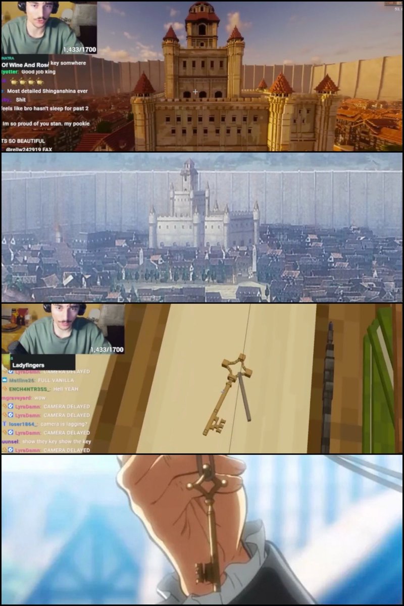 animeposts's tweet photo. YouTuber Spent 500 Hours Recreating Attack on Titan’s Shiganshina in Minecraft

YouTuber Stan616 spent roughly 67 days and around 500 hours recreating Attack on Titan’s Shiganshina District in Minecraft. The massive build recreates the city block by block, including its houses, towers, castle, walls, surrounding environment, and other recognizable locations. 

Stan616 also recreated Eren’s family home and its interior, using scenes from the anime as references to make the build as detailed as possible. The entire process was documented in a 41-minute video on his YouTube channel.