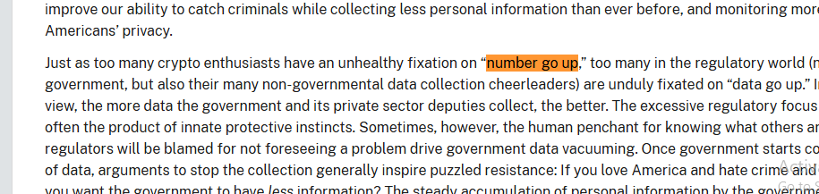 NokWhile's tweet photo. New SEC article states "Just as too many crypto enthusiasts have an unhealthy fixation on “number go up,”

Number go up 
https://t.co/LJPxveLxB4 https://t.co/B2PU2cOBnk