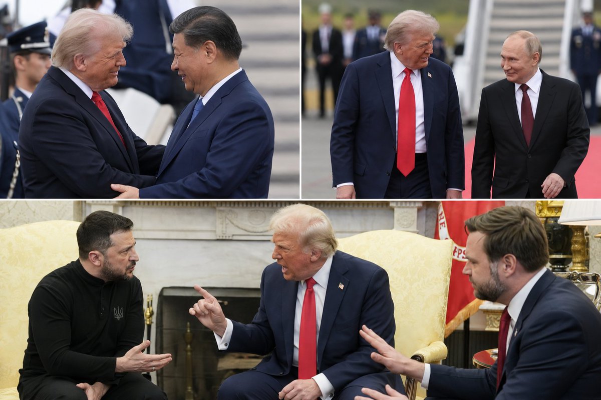 NAFOteacher's tweet photo. Ask yourself WHY.

Why does Trump greet Putin and Xi with accolades, yet meet Zelenskyy and other U.S. allies with contempt?!

Despicable, shameful, and downright un-American. https://t.co/adAFnxWxXp