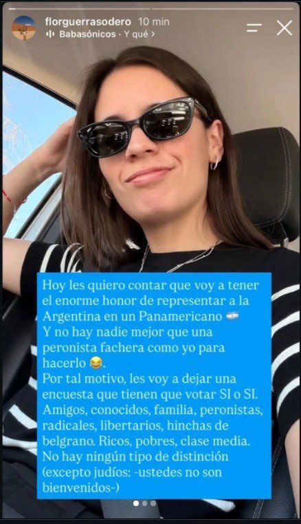 SomosMila's tweet photo. Aberrante que una persona asi represente a la argentina en alguna disciplina deportiva.

Y aún más aberrante es que las autoridades todavía no hayan tomado cartas en el asunto.

Repudiamos los dichos de Florencia Guerra Sodero que no representan al país ni al espíritu deportivo https://t.co/Mbu6vzq5Zg