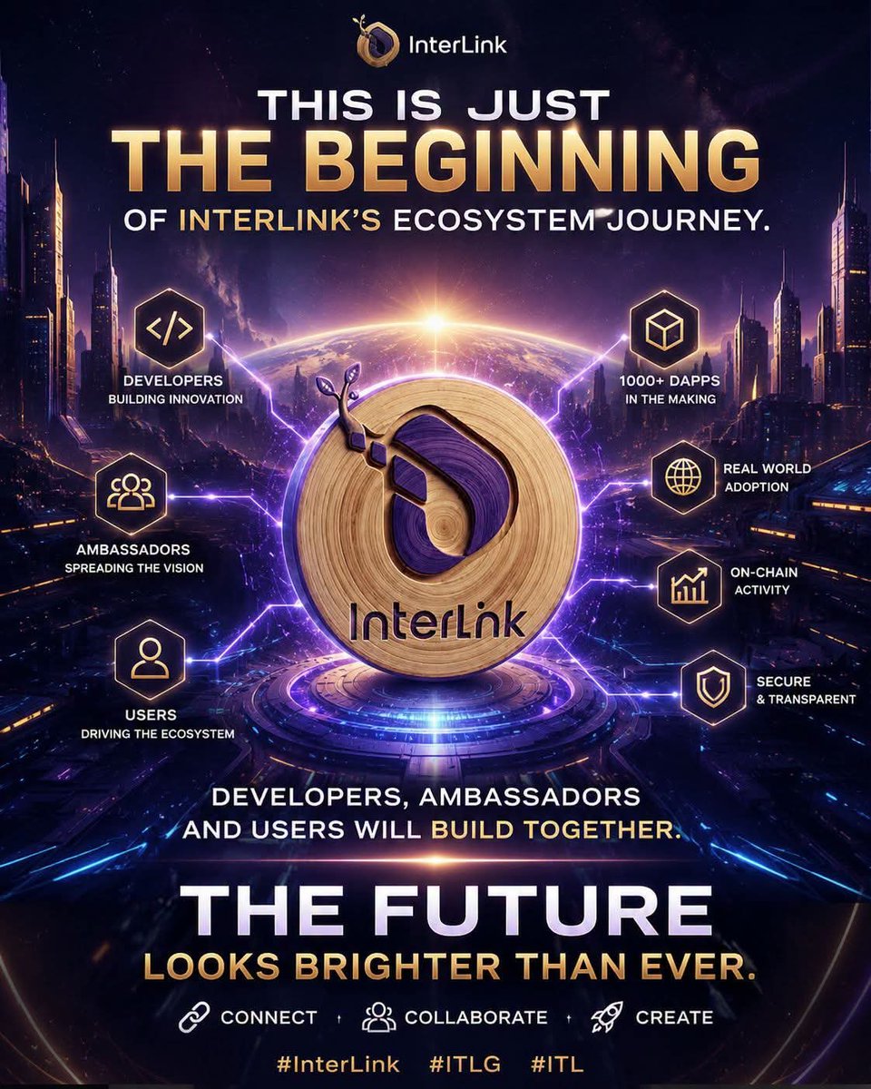 Pravalikajbea's tweet photo. This is just the beginning of InterLink's ecosystem journey.
Developers, ambassadors and users will build together.
The future looks brighter than ever.
#InterLink #ITLG #ITL https://t.co/cvbvHXDZXJ