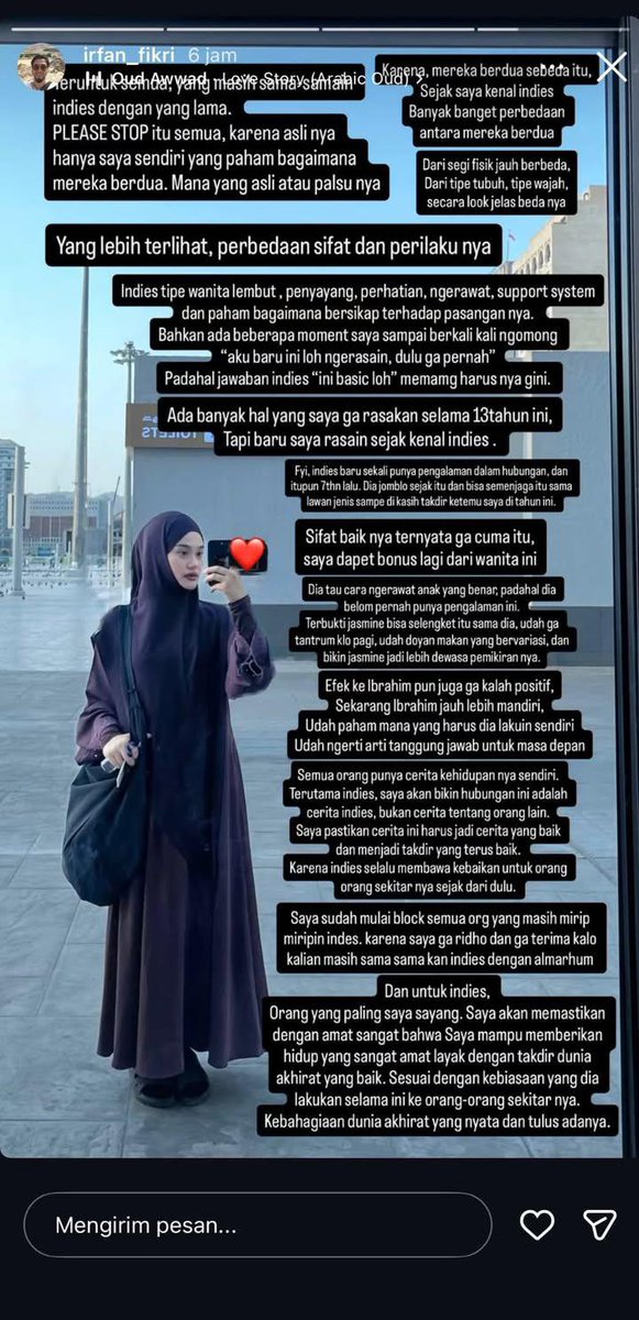liclerc's tweet photo. Miris banget lihat postingan suami yang istrinya meninggal karena kecelakaan diving (btw diving itu olahraga suaminya ya). Secara nggak langsung dia  ngecap almarhumah sebagai istri yang "palsu" dan muji pacar barunya sebagai yang "asli".

Bisa2nya ngebandingin perempuan yang baru dikenal kurang dari setahun dengan istri sah yang udah nemenin berjuang 13 tahun, ngelalui asam garam kehidupan, dan ngasih dua buah hati. 🥺

​Lagian, kalau mau sok suci, tolong berkaca dulu. Cewek baru yang dibangga2in itu justru punya rekam jejak nggak beres. pernah nginep di hotel sama cowok beristri, datang malam-malam bawa alkohol, dan sadar betul kalau cowok itu udah punya istri tapi tetap nekat ketemuan berkali2. 🤧

Keliatan banget ego cowok narsisnya lagi kesentil. Padahal kalaupun mantan istri punya kekurangan, harusnya cukup disimpan rapat, bukan malah diumbar demi engagement.