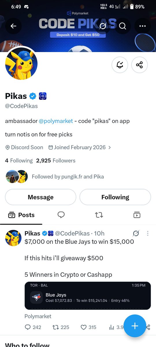 itszpapss's tweet photo. @PikaGambles @CodePikas “$500 SOL giveaway? 👀🚀 Count me in! Following, liking, RTing &amp; tagging my crew. Let’s see if luck is on my side this time! 🍀💰 Good luck everyone! 🫡🔥”
@pungikkfr https://t.co/VC3HkRI9At