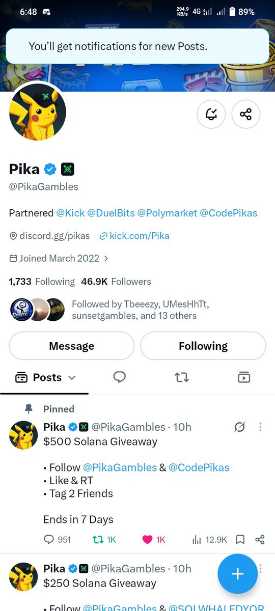 itszpapss's tweet photo. @PikaGambles @CodePikas “$500 SOL giveaway? 👀🚀 Count me in! Following, liking, RTing &amp; tagging my crew. Let’s see if luck is on my side this time! 🍀💰 Good luck everyone! 🫡🔥”
@pungikkfr https://t.co/VC3HkRI9At