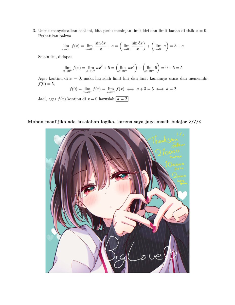 miochan_000's tweet photo. KBF (Kuis Bersama Fakultas) Matematika 1 ITB tahun 2026

Sebenernya saya udah buat solusinya selang beberapa jam setelah KBF nya selesai, cuma lupa di up kwkwkwkw https://t.co/oujPj8ZbXb