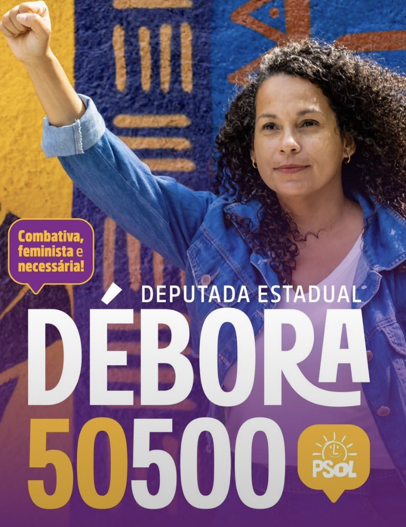 omauricioduarte's tweet photo. @deborapsol @Lannaromanoff Vamos de @deborapsol 50500. A vereadora mais votada de Santos, que esmaga os fascistas da baixada, agora na Alesp! https://t.co/HkQbtigc7P