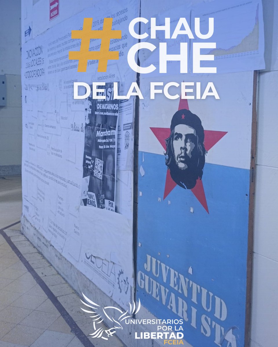 Fabriziogiovaok's tweet photo. En nuestras Facultades queremos recuperar los espacios comunes.
Una universidad pública no tiene por qué reivindicar figuras políticas vinculadas a la violencia y la lucha armada.
Los valores de la Libertad deben primar. https://t.co/ZkNPBz9Mhx