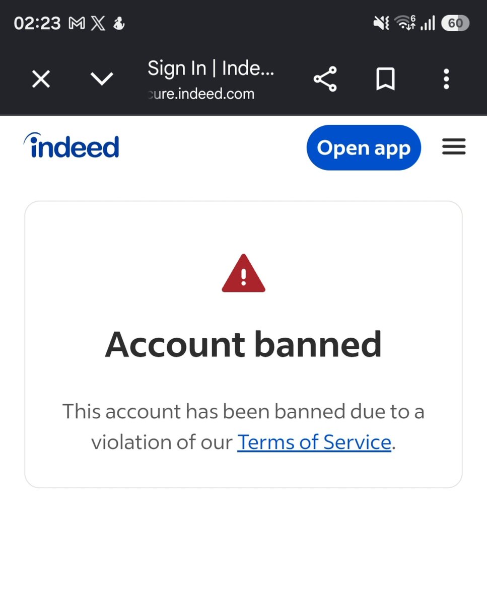 muckytart's tweet photo. Bro how tf have I been banned on indeed https://t.co/1QxzGPkFIF