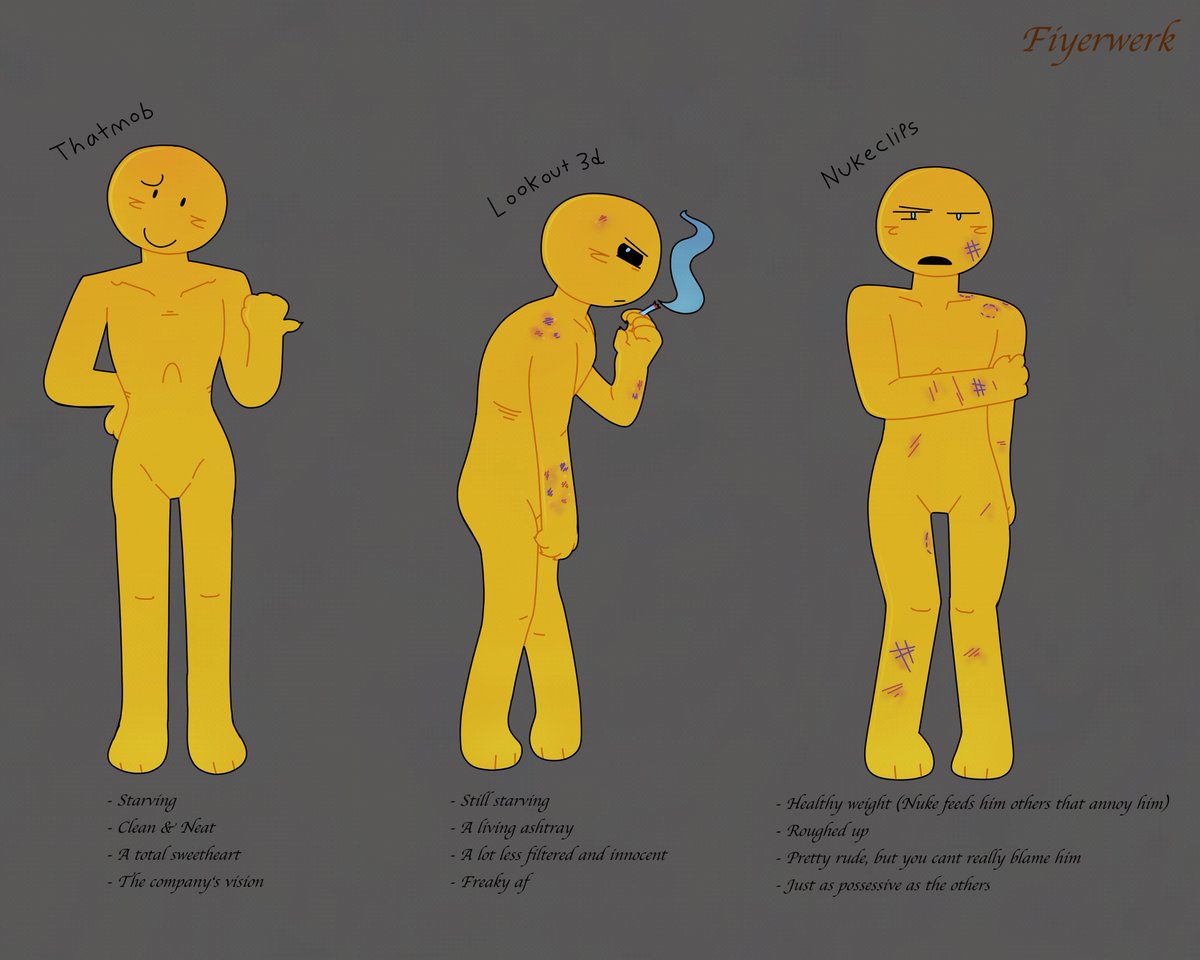 Fiyerwerk's tweet photo. Verity hcs. I see them all as null as a default, but they can change genitalia based on what they or their partners feel like

#verity #lookout3d #nukeclips https://t.co/WdeilNfiju