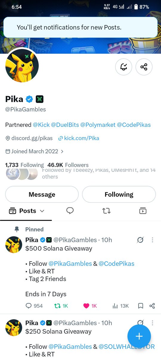 itszpapss's tweet photo. @PikaGambles @SOLWHALEDYOR 🔥 “$250 SOL giveaway? Say less! 🚀🍀 All steps done—now letting luck do the talking. Good luck everyone, but I’m coming for that win! 😎💰”

@AlwaysUmeshTt @Dneshhz https://t.co/L6C6DwSwHt