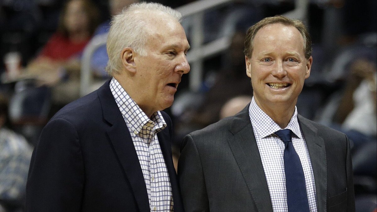 TheDunkCentral's tweet photo. Gregg Popovich has reportedly married Mary Barth Budenholzer, the ex-wife of his former longtime assistant Mike Budenholzer, per TMZ

Mike coached under Pop for nearly 20 YEARS and helped the Spurs win 4 championships during that span.

Mike and Mary divorced in 2016, and Pop and Mary officially tied the knot on September 16 in Texas.

Pop and Mary were also spotted attending Spurs games together last season 👀